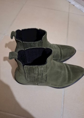 Yeşil Süet Kadın Dolgu Topuk Bot - Görsel 4