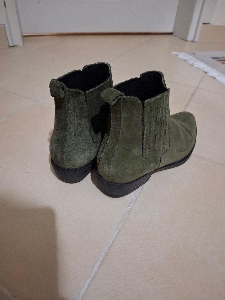 Yeşil Süet Kadın Dolgu Topuk Bot - Görsel 3