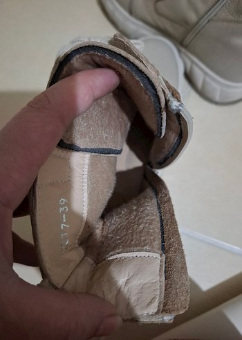 Bej Deri Kadın Spor Botlar - Görsel 5