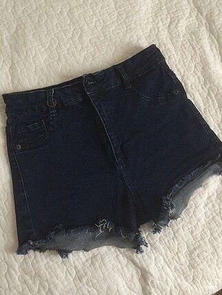 Bershka yuksek bel jean sort pacalari puskullu