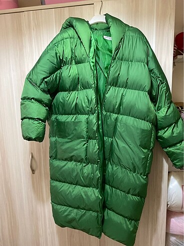 Happiness Yesil oversize mont