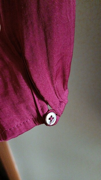 s Beden bordo Renk İpek bluz