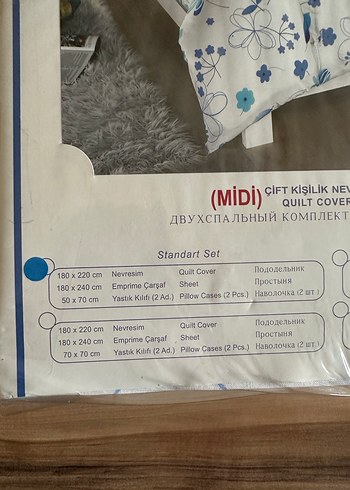 Altınbaşak Mavi Çiçek Desenli Çift Kişilik Nevresim Takım - Görsel 6