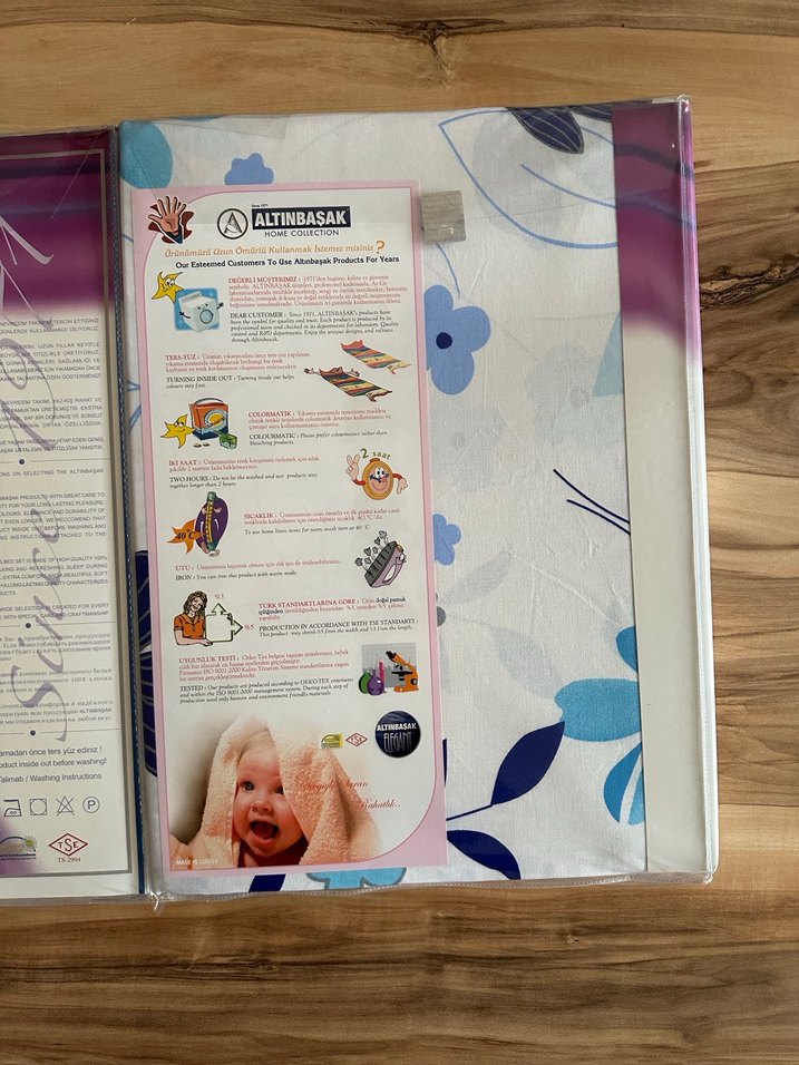 Altınbaşak Mavi Çiçek Desenli Çift Kişilik Nevresim Takım - Görsel 3