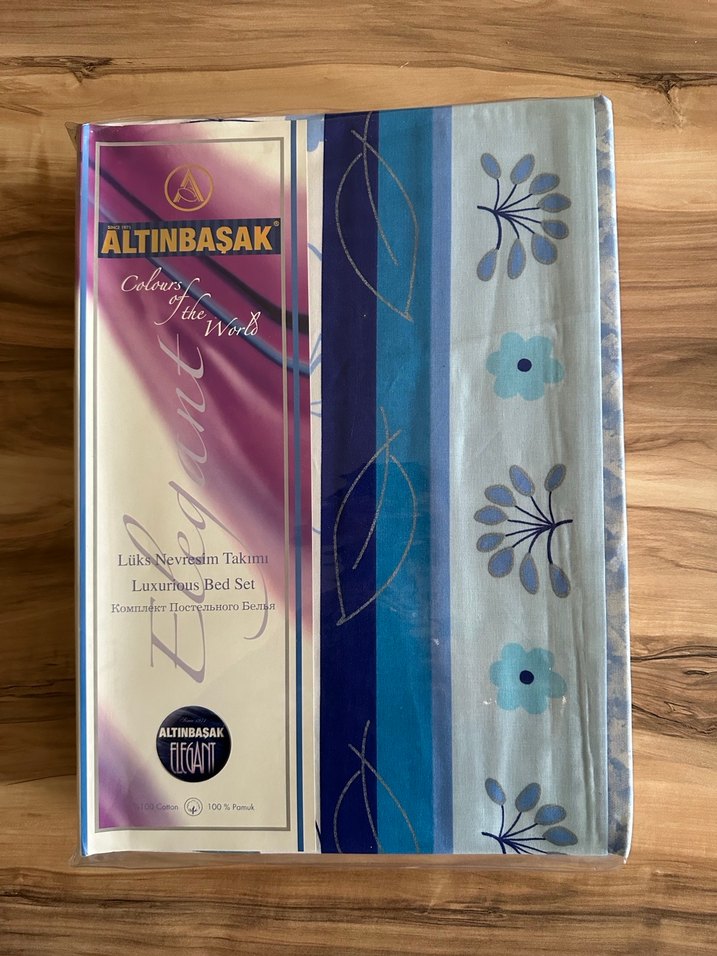 Altınbaşak Mavi Çiçek Desenli Çift Kişilik Nevresim Takım - Görsel 2