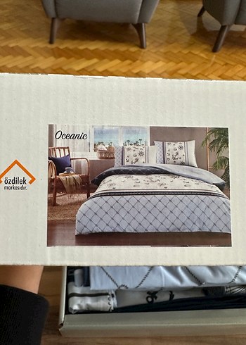 Mavi Gri Desenli Nevresim Takımı - Görsel 4