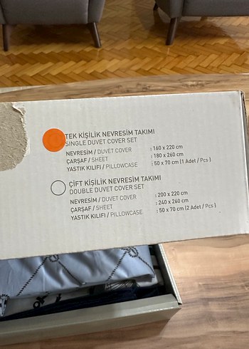 Mavi Gri Desenli Nevresim Takımı - Görsel 3