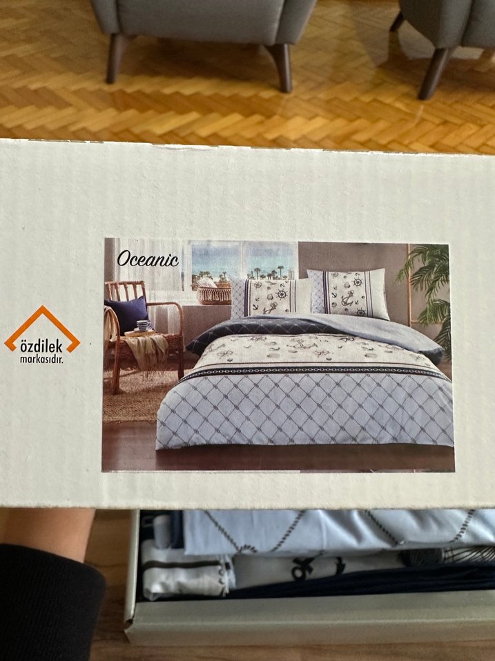 Mavi Gri Desenli Nevresim Takımı - Görsel 4