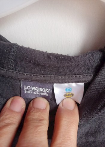 Batman Baskılı Kapüşonlu Gri Sweatshirt - Görsel 3