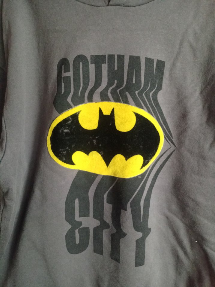 Batman Baskılı Kapüşonlu Gri Sweatshirt - Görsel 2