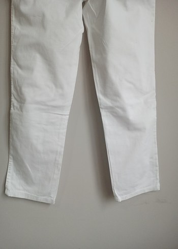 Çocuk Beyaz Pamuklu Kumaş Pantolon - Görsel 6
