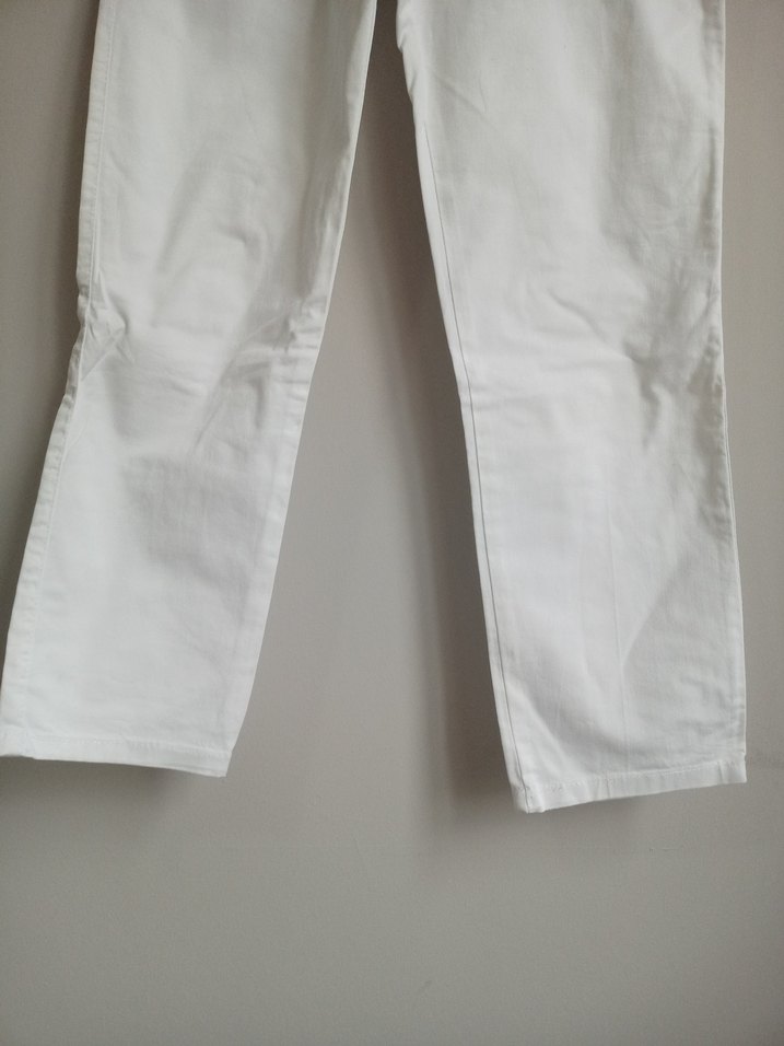 Çocuk Beyaz Pamuklu Kumaş Pantolon - Görsel 3