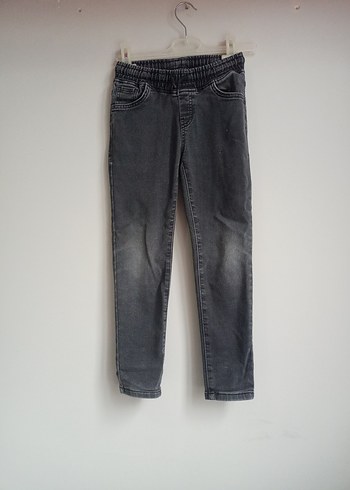 Gri Elastik Bel Kız Kot Pantolon - Görsel 4