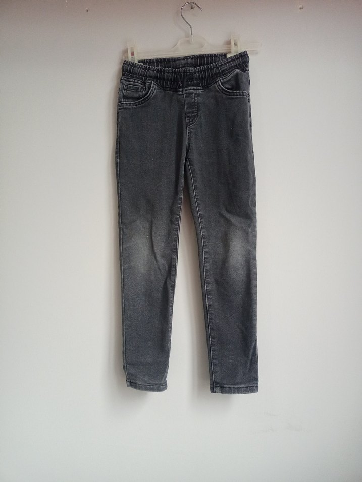 Gri Elastik Bel Kız Kot Pantolon - Görsel 4