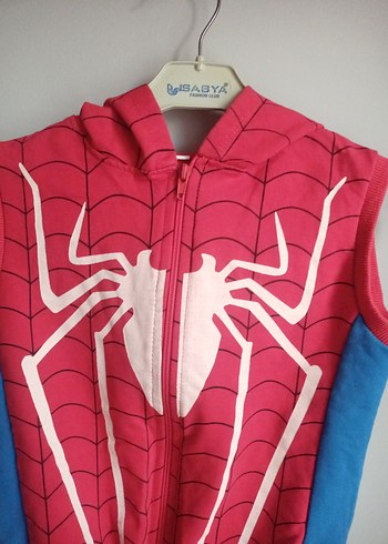 Erkek Çocuk Kapüşonlu Fermuarlı Baskılı Yelek - Görsel 2