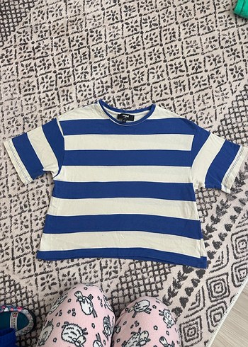 Mavi Jeans Mavi Beyaz Çizgili Kısa Kollu Tişört