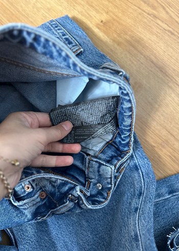 34 Beden mavi Renk Kadın Mavi Bol Kesim Midi Kot Pantolon