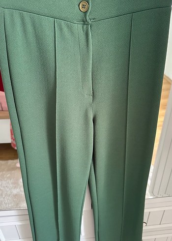 Kadın Haki Yüksek Bel Palazzo Pantolon - Görsel 4