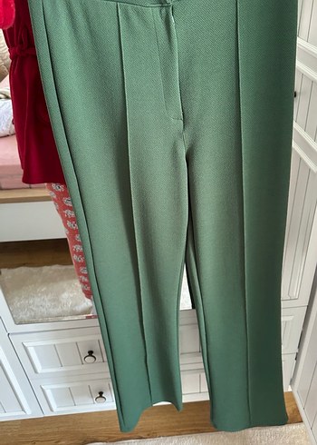 Kadın Haki Yüksek Bel Palazzo Pantolon - Görsel 7