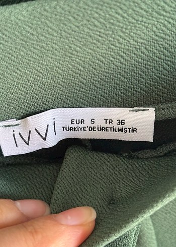 Kadın Haki Yüksek Bel Palazzo Pantolon - Görsel 5