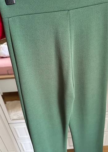 Kadın Haki Yüksek Bel Palazzo Pantolon - Görsel 6