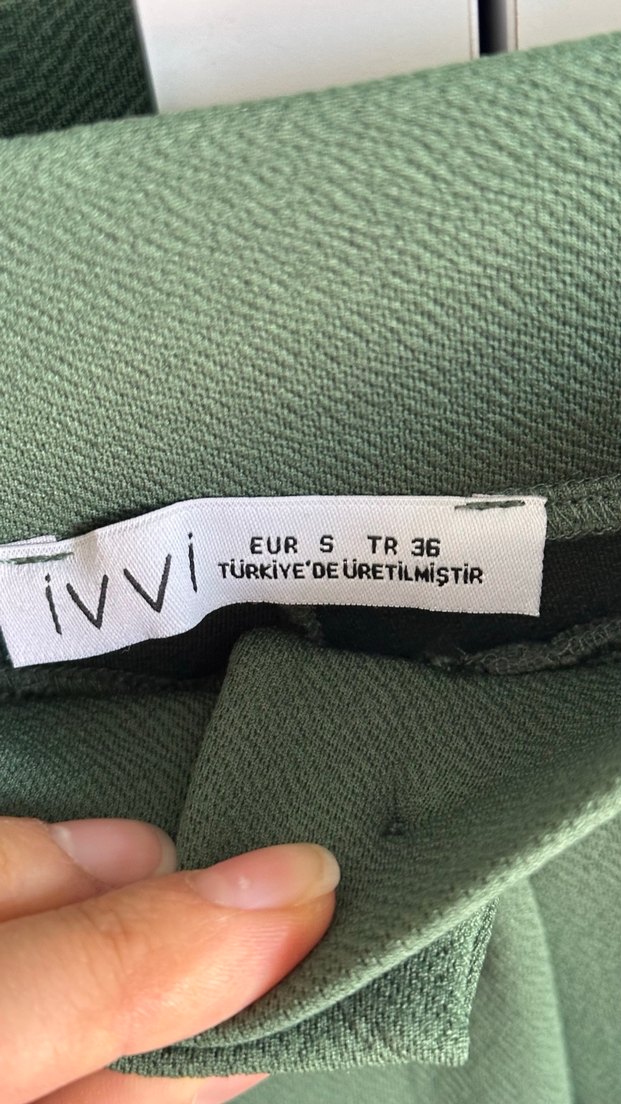 Kadın Haki Yüksek Bel Palazzo Pantolon - Görsel 5