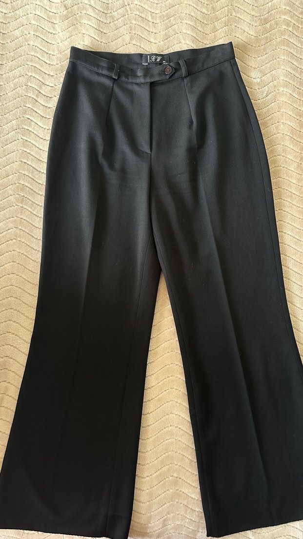 Kadın Siyah Regular Fit Kumaş Pantolon - Görsel 3