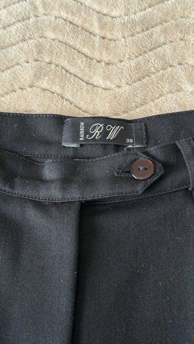 Kadın Siyah Regular Fit Kumaş Pantolon - Görsel 4