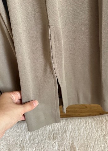 Bej Kemerli Rahat Kesim Kadın Kumaş Pantolon - Görsel 5