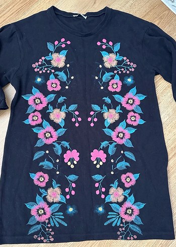 Çiçek Desenli Bohem Hamile Gömleği - Görsel 2