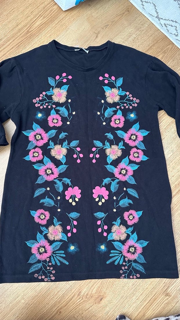 Çiçek Desenli Bohem Hamile Gömleği - Görsel 2