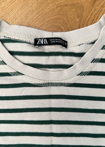 Uzun Kollu Beyaz Çizgili Kadın Tişört - Görsel 4