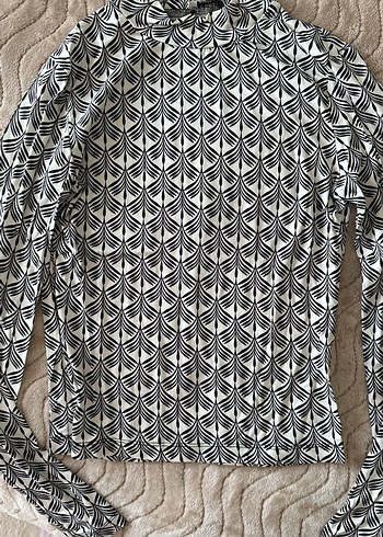 Bohem Gri Örgü Desenli Balıkçı Yaka Bluz - Görsel 2