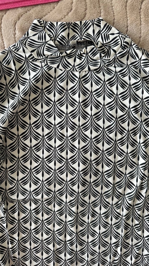 Bohem Gri Örgü Desenli Balıkçı Yaka Bluz - Görsel 5