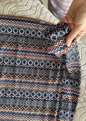 Bohem Çok Renkli Desenli Hamile Tunik - Görsel 5