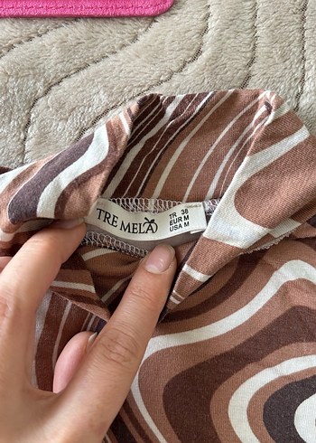 Kahverengi Bohem Uzun Kollu Balıkçı Yaka Bluz - Görsel 5