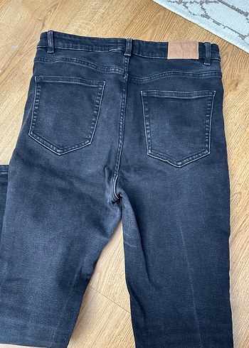 Siyah Midi Boy Normal Kesim Denim Kadın Jean - Görsel 7