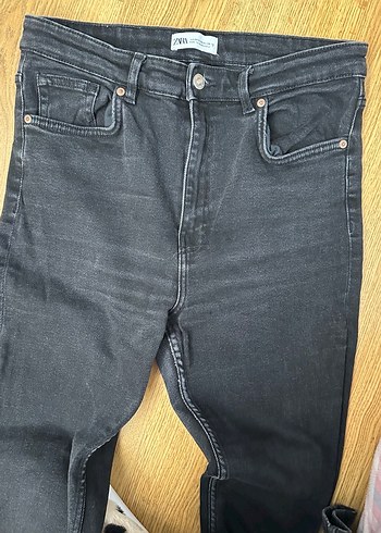 Siyah Midi Boy Normal Kesim Denim Kadın Jean - Görsel 4