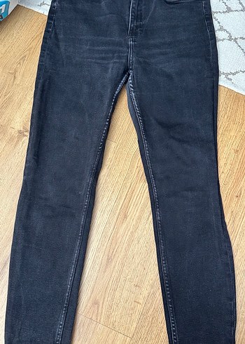 Siyah Midi Boy Normal Kesim Denim Kadın Jean - Görsel 2