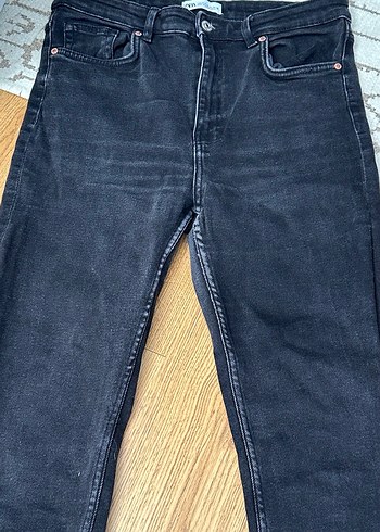 Siyah Midi Boy Normal Kesim Denim Kadın Jean - Görsel 3