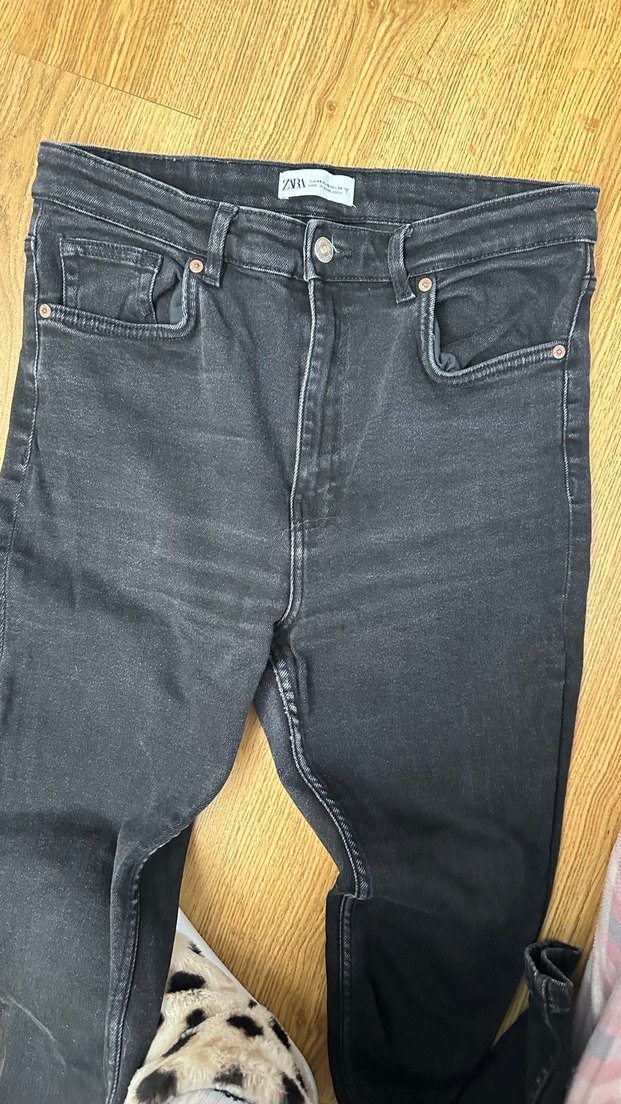 Siyah Midi Boy Normal Kesim Denim Kadın Jean - Görsel 4