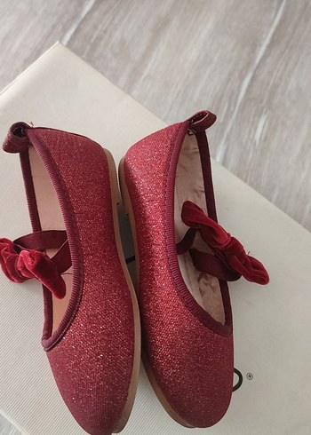 Kız Çocuk Kırmızı Babet Fiyonk - Görsel 2