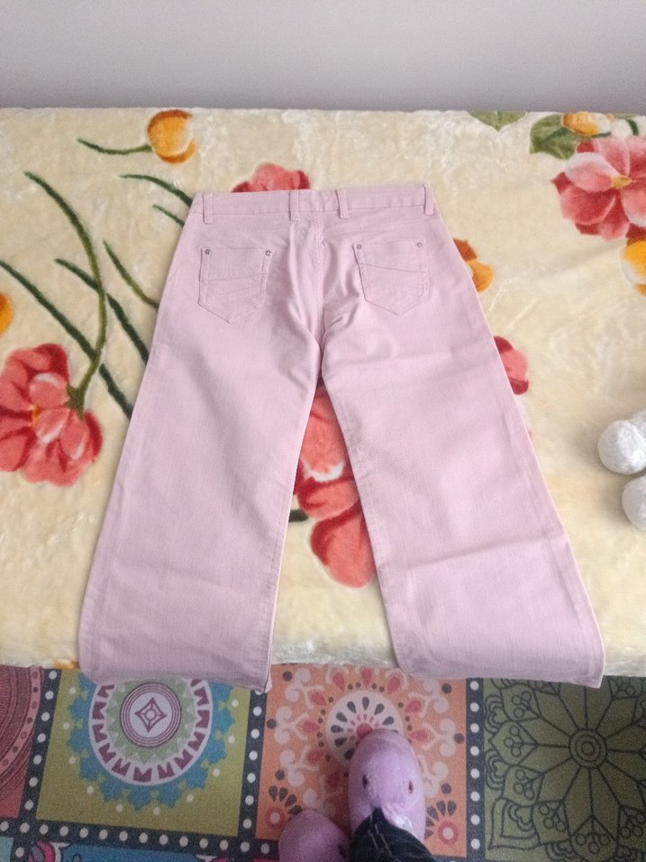 Pembe Kadın Kot Pantolon - Görsel 2