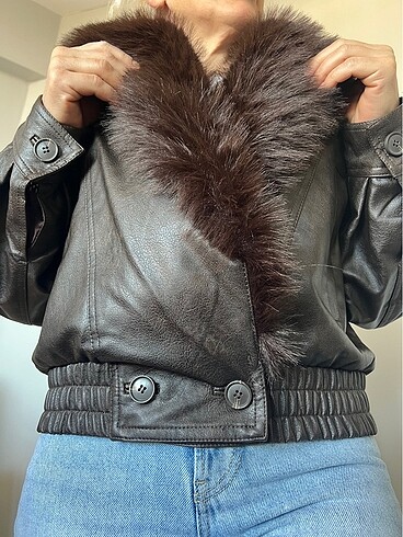 Bershka deri ceket - Görsel 5