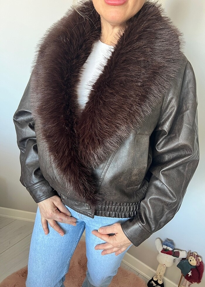 Bershka deri ceket - Görsel 2