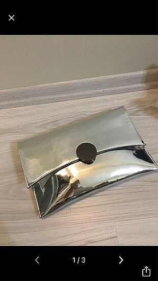 Diğer Parlak gümüş askılı portföy çanta