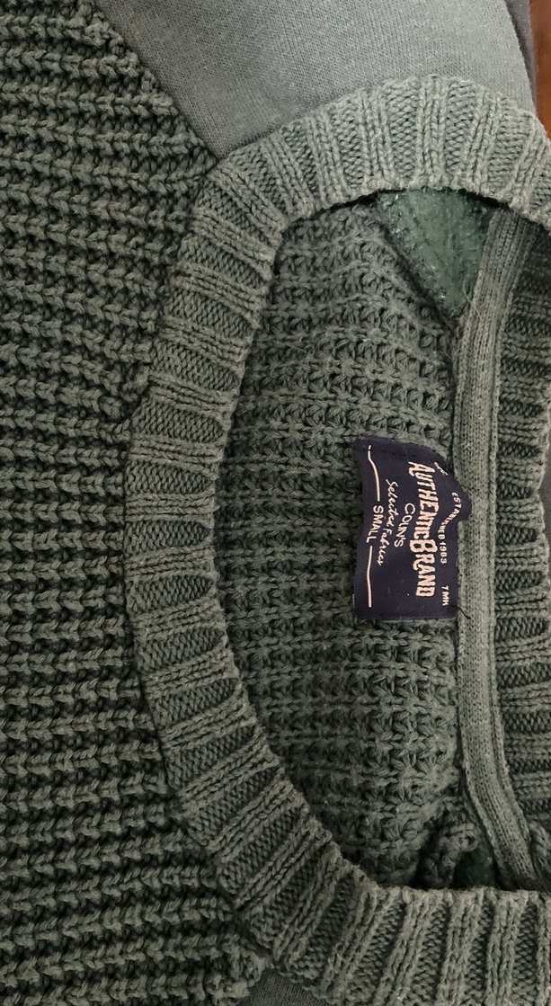 Erkek Yeşil Örgü Sokak Stili Kazak - Görsel 2