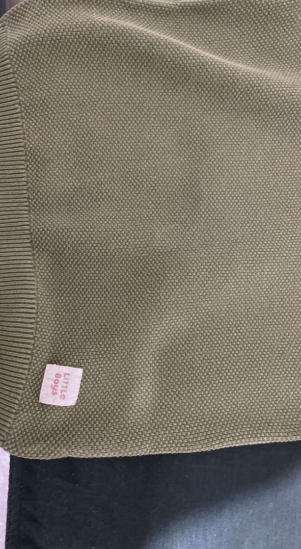 Düğmeli Erkek Çocuk Kahverengi Kazak - Görsel 2