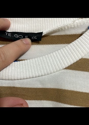 Kadın Uzun Kollu Çizgili Tunik - Görsel 2