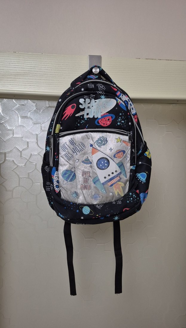 Uzay Temalı Çok Bölmeli Çocuk Sırt Çantası - Görsel 2